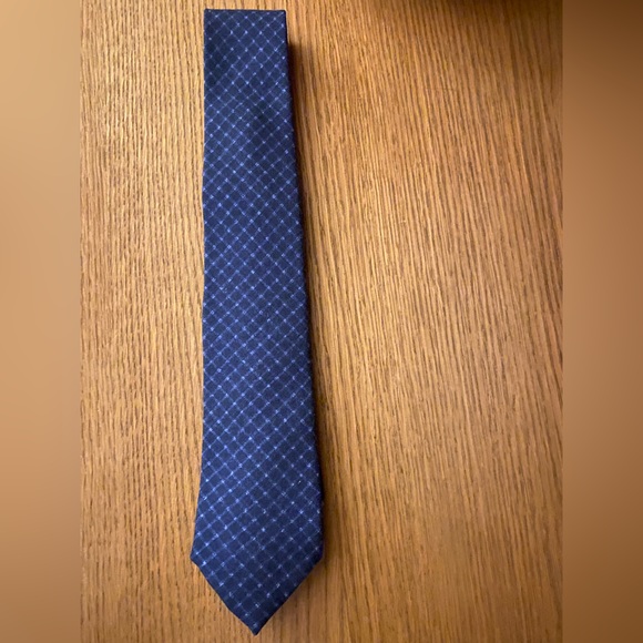 Ralph Lauren Black Label Hand Made in Italy Diamond Check Wool/Silk Tie - Picture 4 of 5